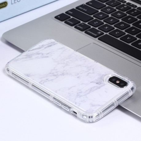 Противоударный антигравитационный чехол White Marble на iPhone X/Xs
