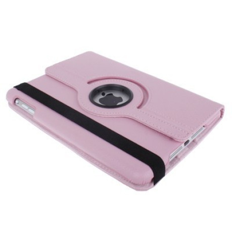 Кожаный Чехол 360 Degree Litchi Texture розовый для iPad mini 1 / 2 / 3