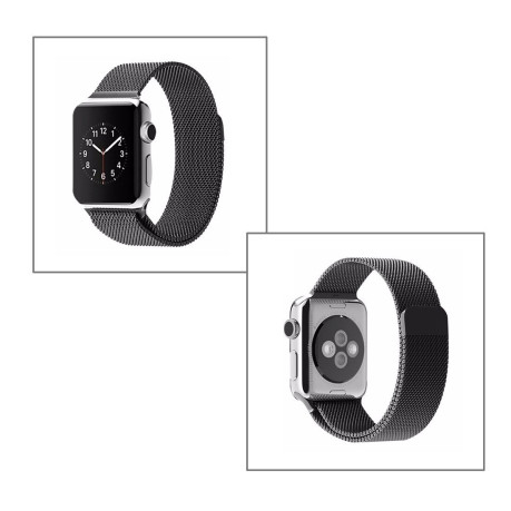 Браслет из нержавеющей стали Milanese Loop Magnetic для Apple Watch 42/44mm - черный