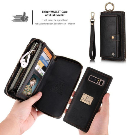 Кожаный чехол- клатч Pola на Samsung Galaxy Note 8 - Black