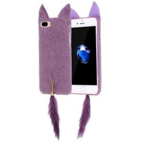 Мягкий Чехол Furry Velvet Cute Cat Purple для iPhone 8 Plus / 7 Plus фиолетовый