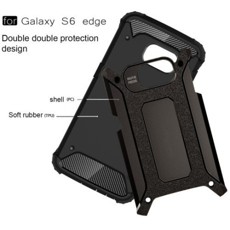 Противоударный чехол Rugged Armor на Galaxy S6 Edge / G925 - черный
