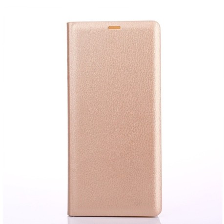 Чехол-книжка на Samsung Galaxy Note 8 Litchi Texture со слотом для кредитных карт золотой