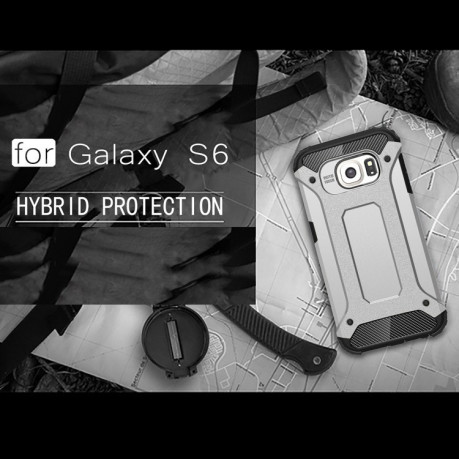 Противоударный Чехол Rugged Armor Silver для Samsung Galaxy S6 / G920