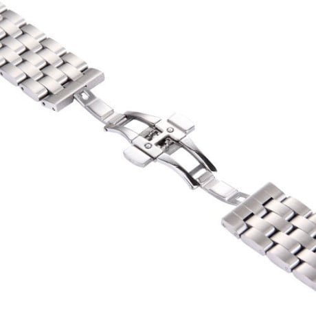 Металлический браслет Butterfly Buckle 5 Beads Stainless Steel Silver для Apple Watch 42mm