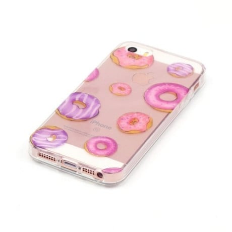 Прозрачный TPU Чехол IMD Workmanship Novel Cute Doughnut для iPhone 5/ 5S/ SE