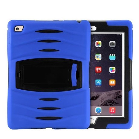 Противоударный 3 в 1 Powerful Shock-proof Detachable на iPad Air 2 (iPad 6) темно-синий