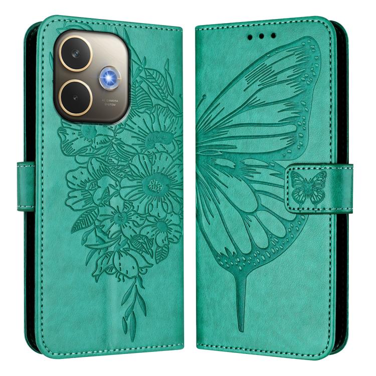 
Елегантний вигляд Embossed Butterfly — зелений чохол-книжка для OPPO A5 Pro 5G Global
 