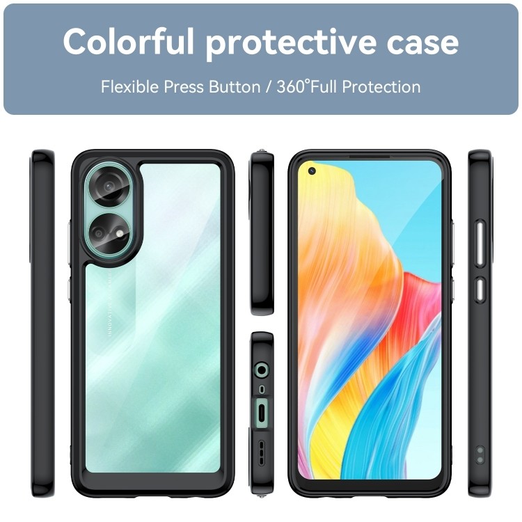 Стойкий и стильный черный чехол для OPPO A78 4G 