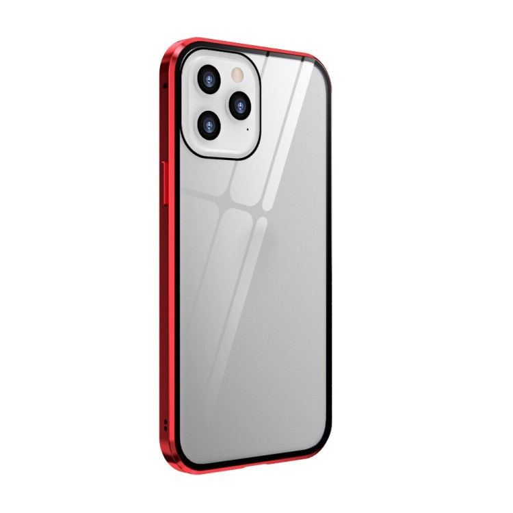 Магнитный чехол красного цвета на Айфон 12 Про Макс 