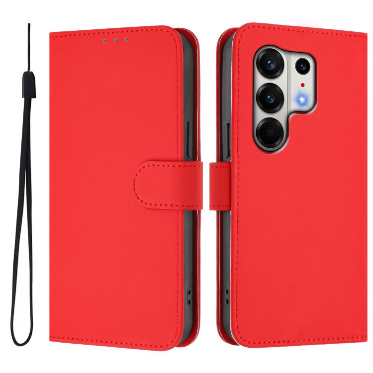  Красный чехол-книжка Skin Feel для Tecno Camon 50 Pro 4G с магнитной застежкой и шнурком  