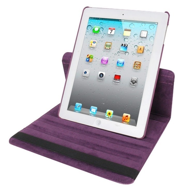 Чехол 360 Degree Rotatable Sleep / Wake-up фиолетовый для iPad 4/ 3/ 2