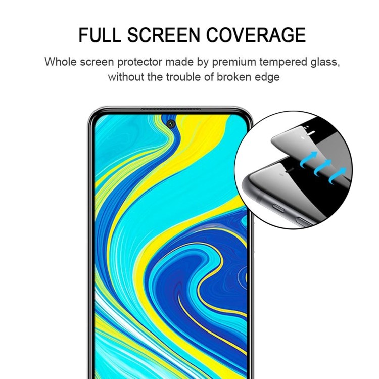 Защитное стекло 9H 3D Full Screen на Xiaomi Redmi Note 9 Pro - черный 