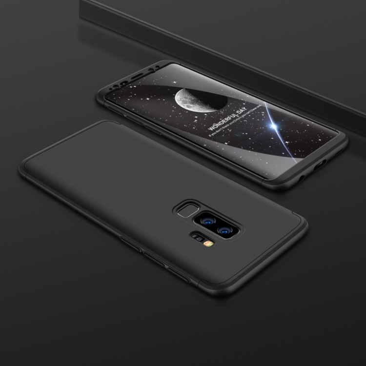 Черный 3D чехол GKK Three Stage Splicing Full Coverage Case для Samsung Galaxy S9+/Plus 
