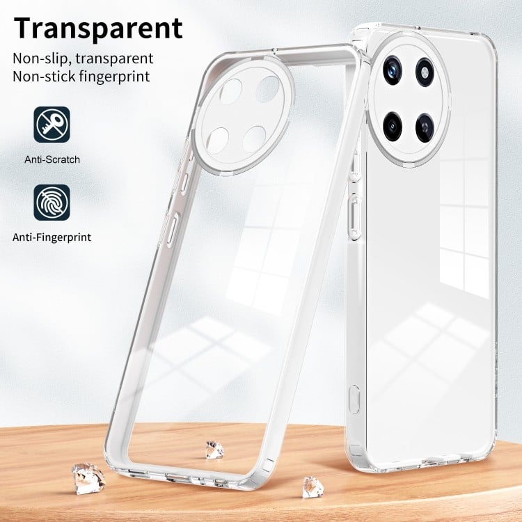 Противоударный чехол Clear Color Frame для Realme 11 в белоснежном исполнении 