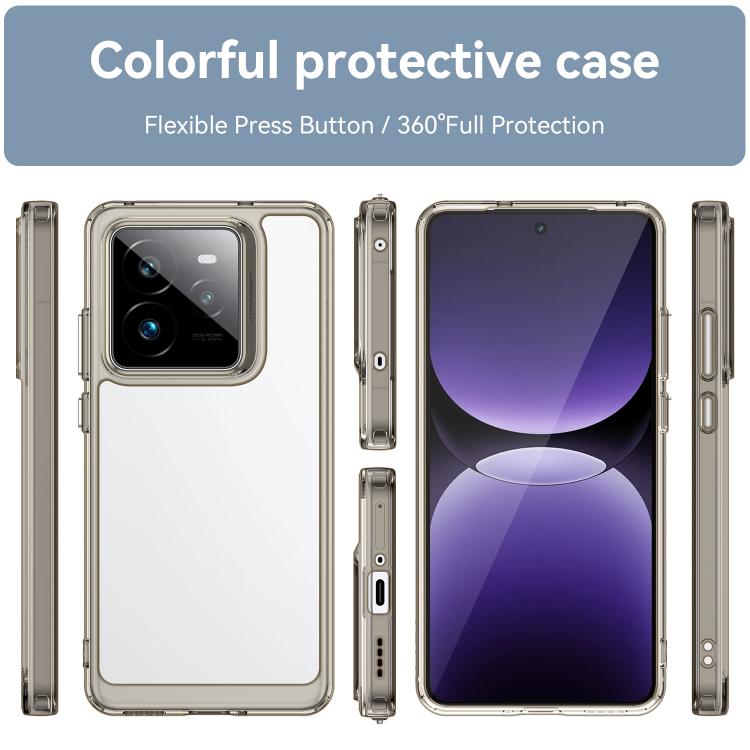  Элегантная защита для Realme GT 7 Pro с прозрачной акриловой спинкой и серой рамкой  