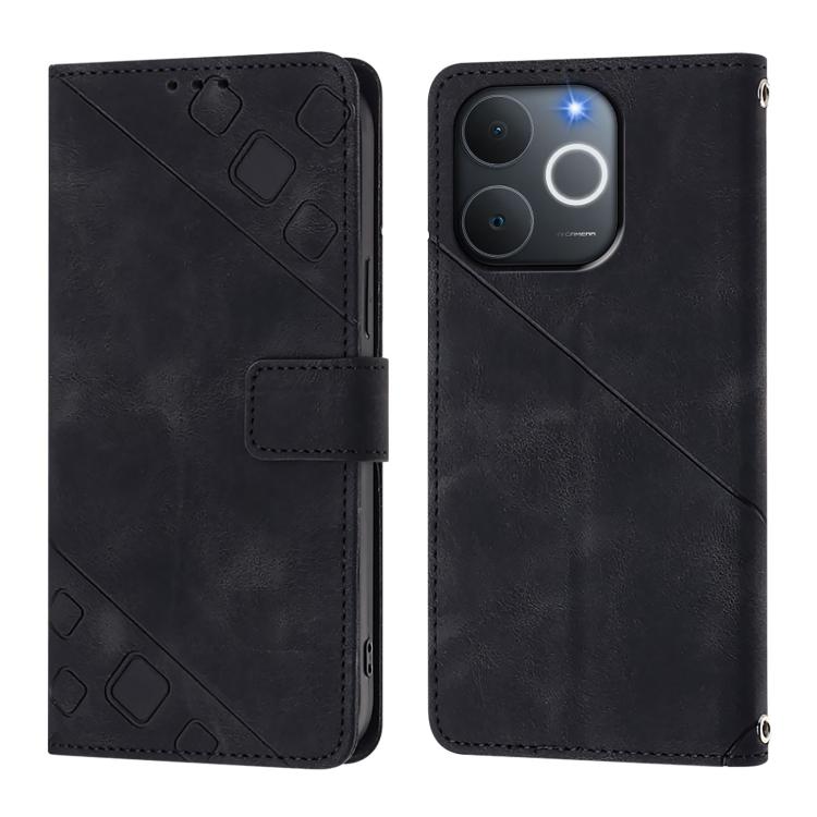 Чохол-книжка Skin-feel Embossed чорний для Realme Note 70 4G / 70T 4G Чохол-книжка Skin-feel Embossed чорний для Realme Note 70 4G / 70T 4G