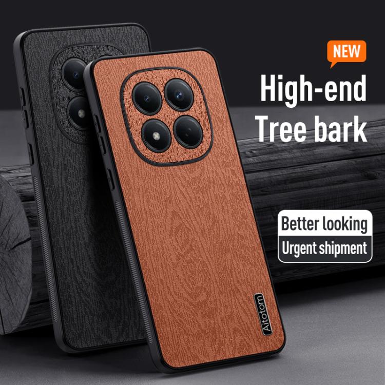Чехол Tree Bark Leather Shockproof серый для Redmi Note 15 Pro с текстурой древесной коры Чехол Tree Bark Leather Shockproof серый для Redmi Note 15 Pro с текстурой древесной коры