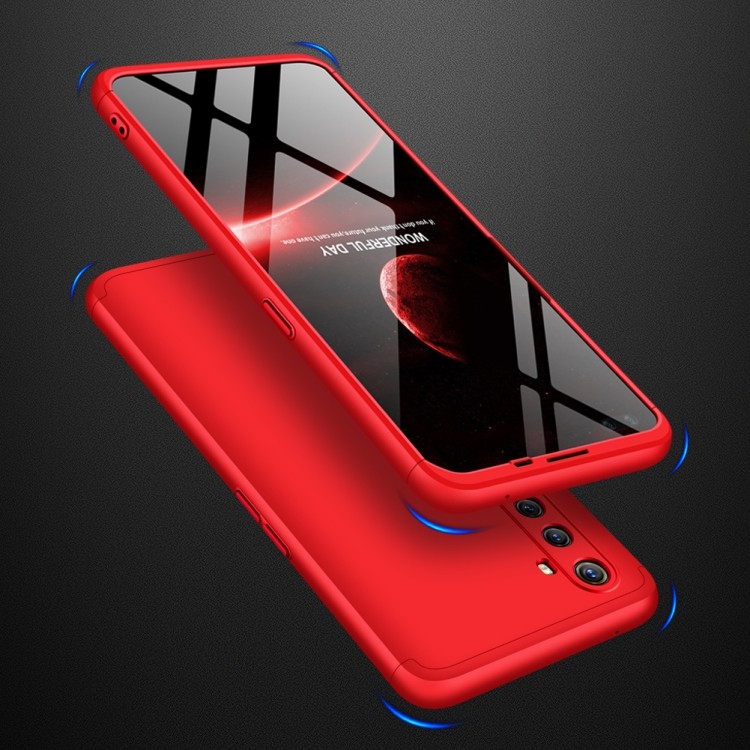 Красный поликарбонатный 3D чехол GKK Three Stage Splicing Full Coverage для Realme X50 Pro