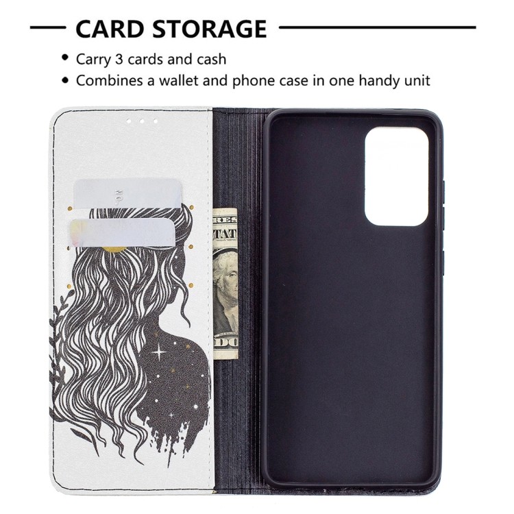 Чохол-книжка Colored Drawing Series для Samsung Galaxy A72 - Різнокольорова дівчина