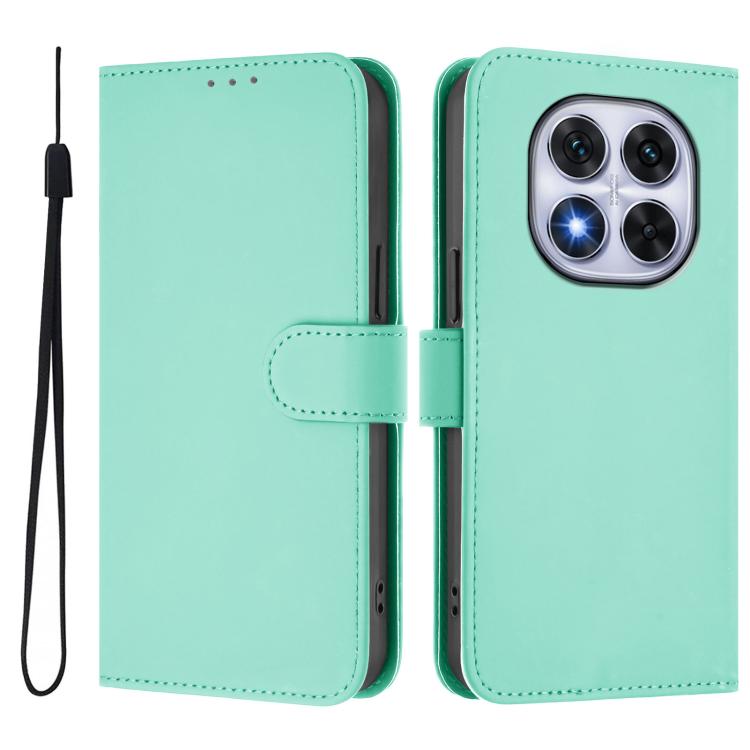  Элегантный мятно-зеленый чехол-книжка Skin Feel S-type для Xiaomi Poco X7 5G  