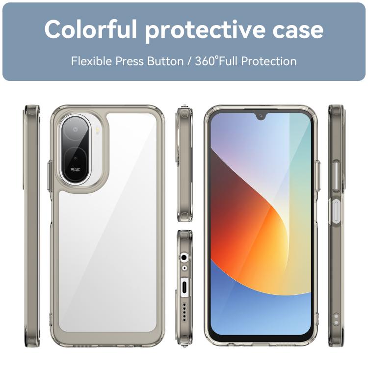 360-градусний захист Redmi A7 Pro з прозорою акриловою панеллю та сірим TPU-буфером серії Colorful Acrylic 360-градусний захист Redmi A7 Pro з прозорою акриловою панеллю та сірим TPU-буфером серії Colorful Acrylic
