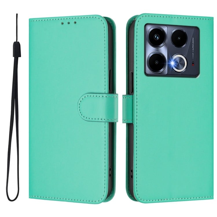 Зеленый чехол-книжка Skin Feel для Infinix Note 40 4G с магнитной застежкой 