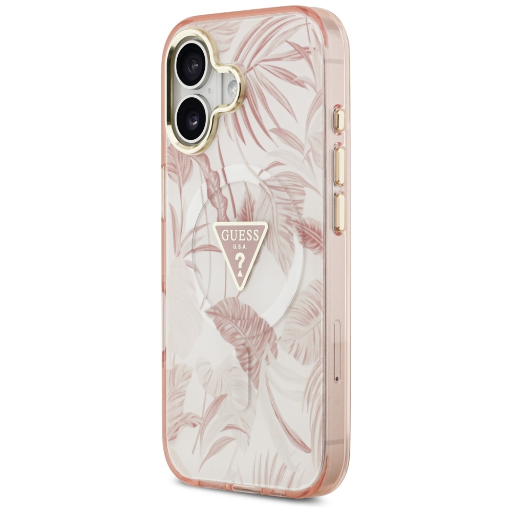 Оригінальний чохол Guess Jungle Tonal Triangle Pink з MagSafe для iPhone 17 Оригінальний чохол Guess Jungle Tonal Triangle Pink з MagSafe для iPhone 17
