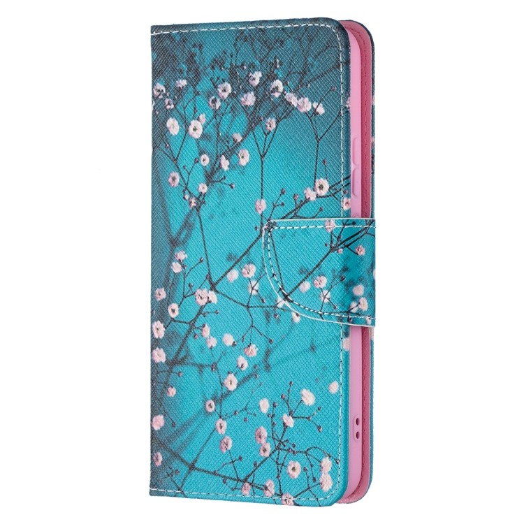 Чохол-книжка Colored Drawing Pattern для Samsung Galaxy S22 Plus 5G - Plum Blossom  