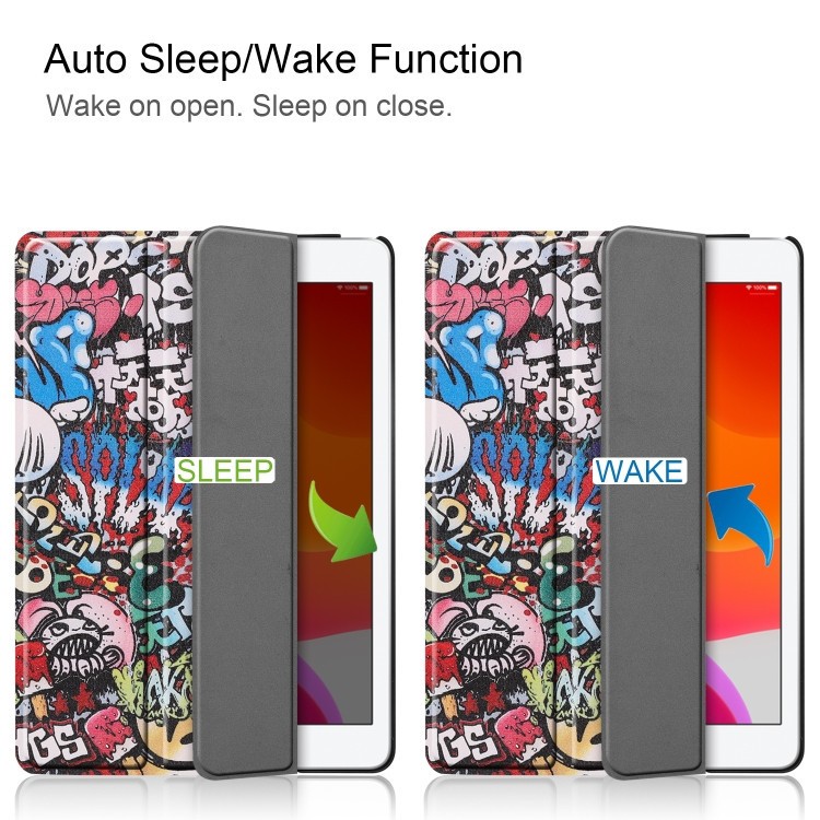 Чехол Custer Three-folding Sleep/Wake-up Graffiti на iPad 8/7 10.2 (2019/2020)