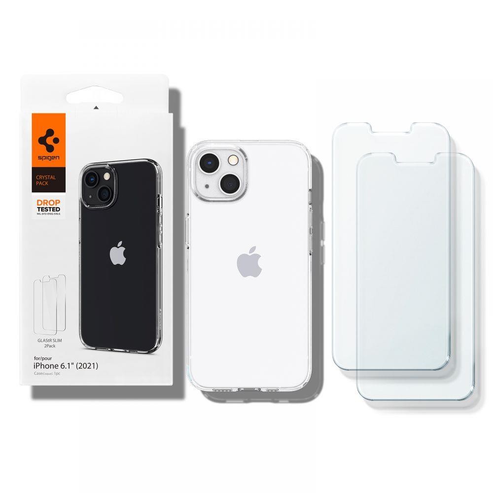 Защитный комплект SPIGEN CRYSTAL PACK для Айфон 13 - Crystal Clear