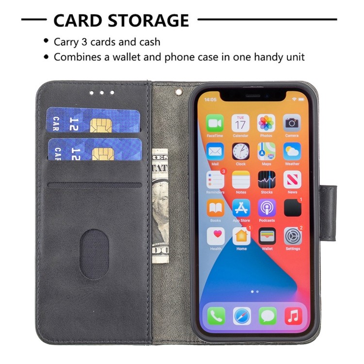 Чехол-книжка Matching Color Crocodile Texture на Айфон 13 Про Макс - черный 