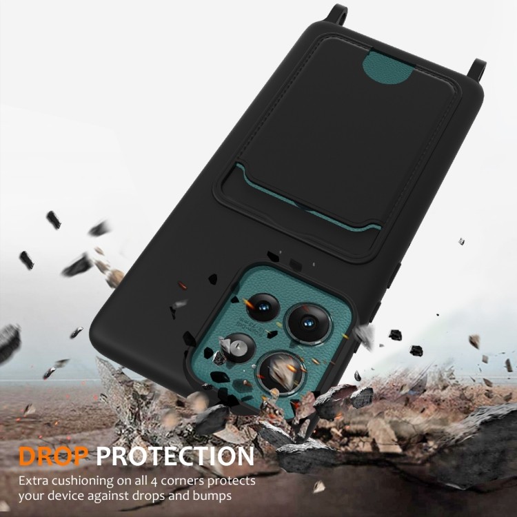 Противоударный силиконовый чехол с карманом для карт для Motorola Edge 50  Противоударный силиконовый чехол с карманом для карт для Motorola Edge 50