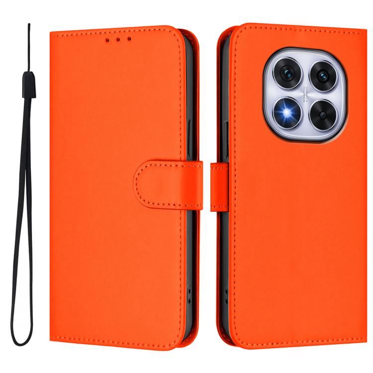 Стильний оранжевий чохол-книжка Skin Feel S-type для Xiaomi Poco X7 5G з функцією підставки   Стильний оранжевий чохол-книжка Skin Feel S-type для Xiaomi Poco X7 5G з функцією підставки