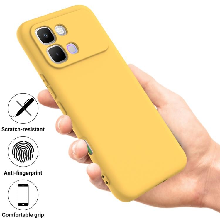 Жёлтый силиконовый чехол Solid Color для Infinix Note Edge 5G с защитой от царапин и отпечатков 