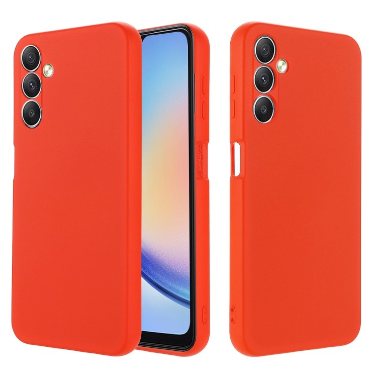 Силиконовый чехол Solid Color Liquid Silicone для Samsung Galaxy M14 5G - красный 