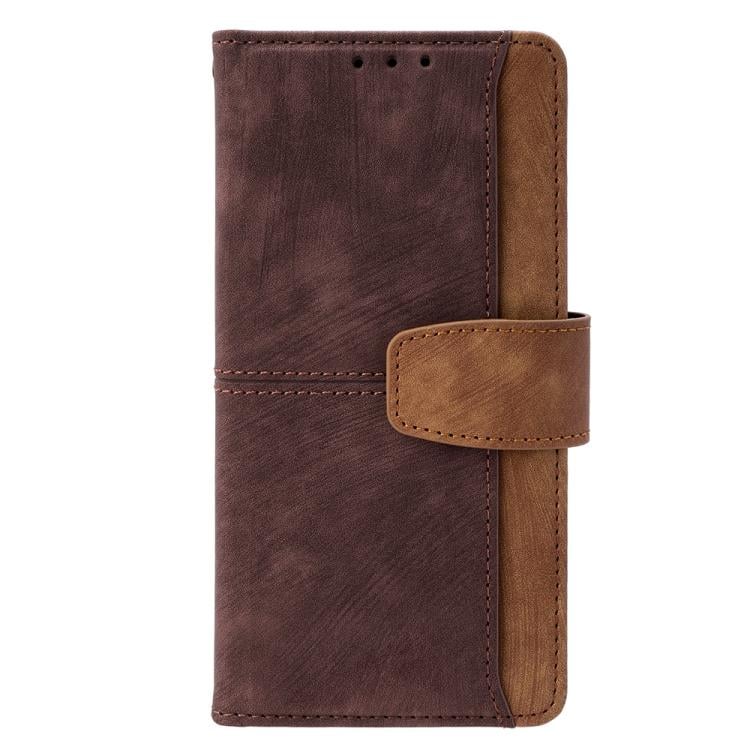  Чехол-книжка Color Stitching Skin Feel коричневого цвета для OPPO A6x  
