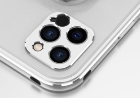 Защитная рамка на заднюю камеру для iPhone 12 - серебристая 