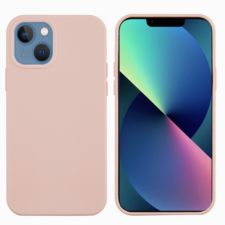 Розовый силиконовый чехол Solid Color для iPhone 14 Plus 