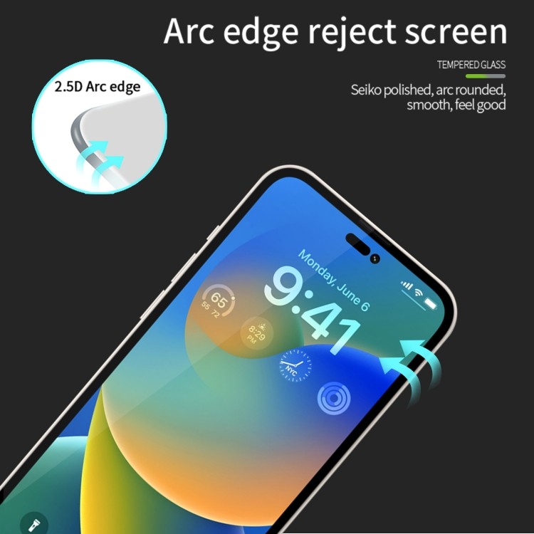 Скрытый экран iPhone 15 Pro, защищенный стеклом PINWUYO 9H 3D