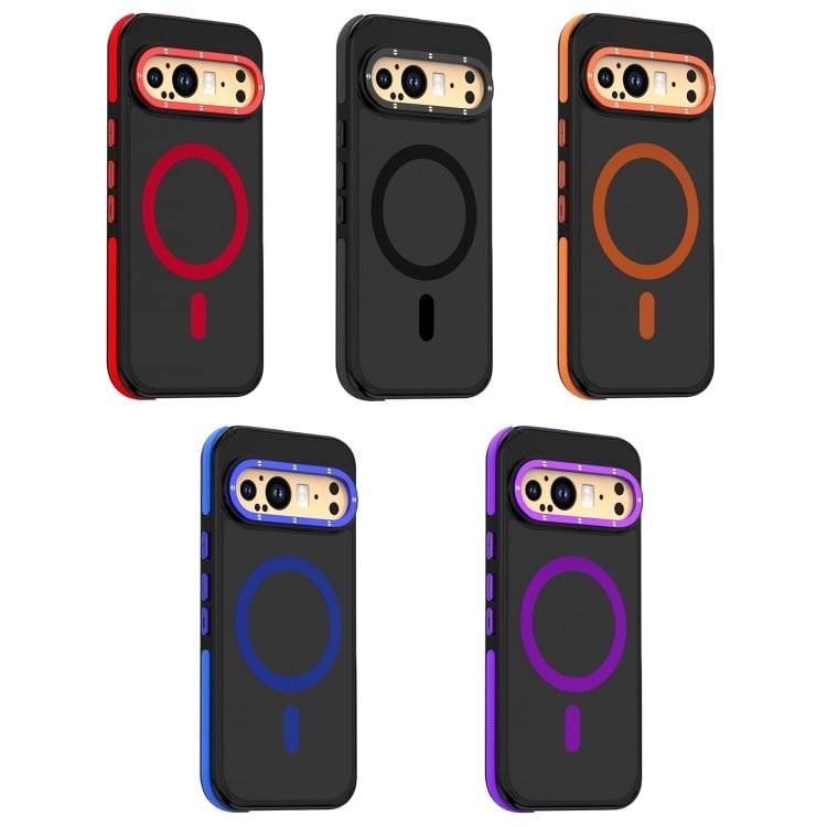 Стильная защита: противоударный чехол Dual-Color Skin Feel для Google Pixel 9 Pro XL в красном исполнении  Стильная защита: противоударный чехол Dual-Color Skin Feel для Google Pixel 9 Pro XL в красном исполнении