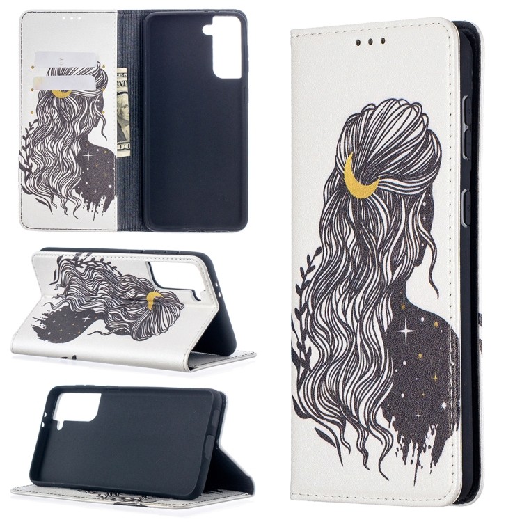 Чохол-книжка Colored Drawing Series для Samsung Galaxy S21 Plus - Girl 
