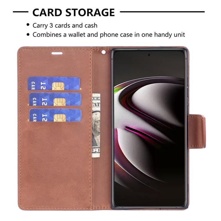 Коричневый чехол-книжка со слотами под кредитки на Самсунг Гелекси С22 Ультра 
