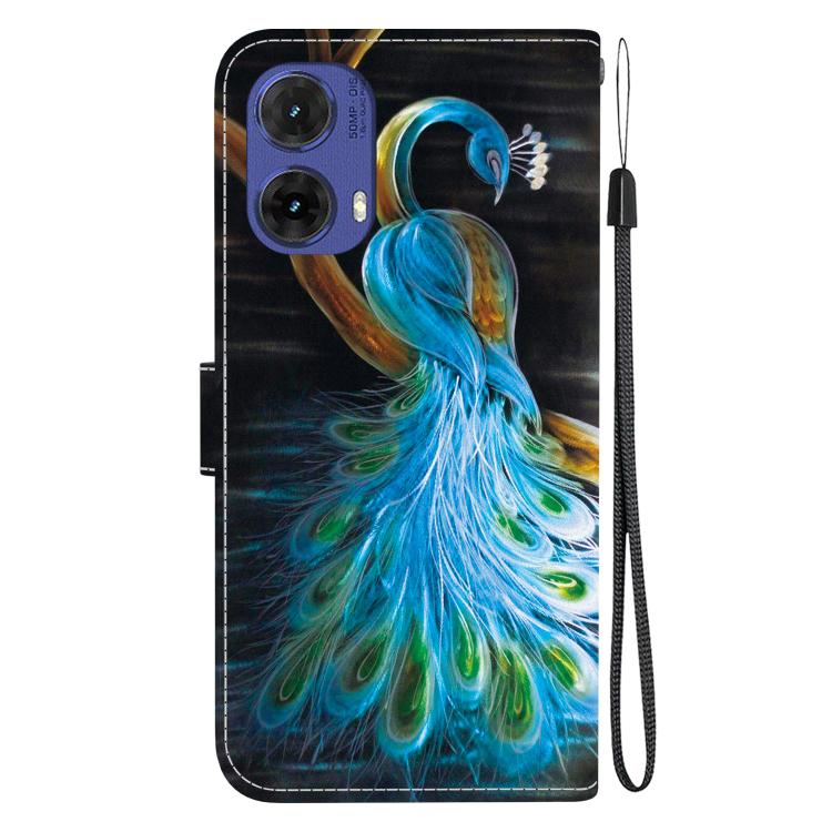  Захисний чохол з яскравим дизайном павича для Motorola Moto G85 5G 