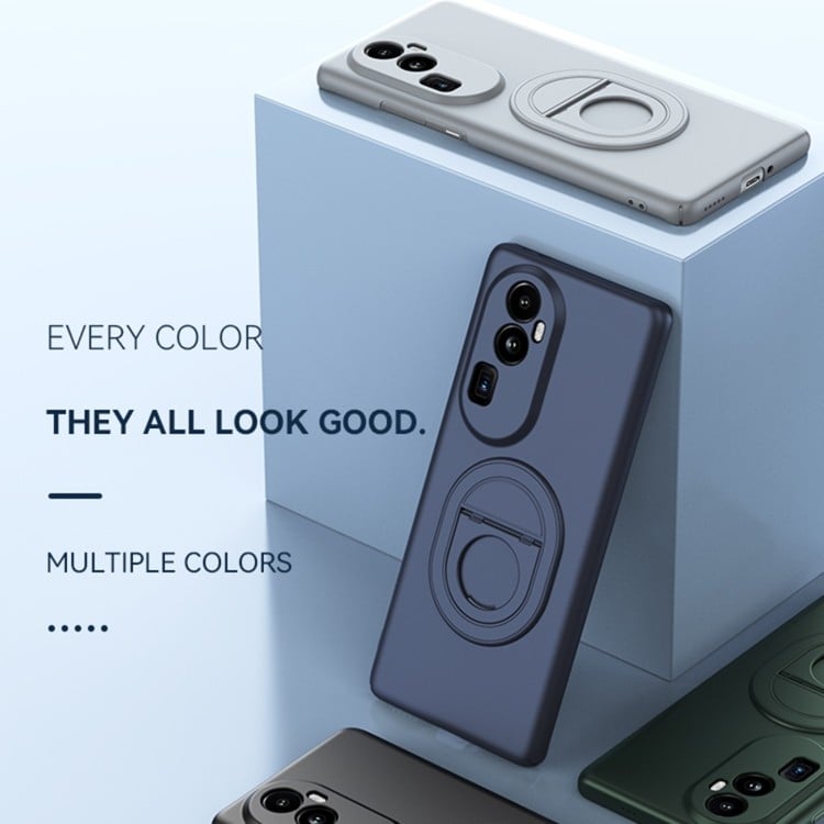 Элегантный черный чехол с подставкой для OPPO Reno10 Элегантный черный чехол с подставкой для OPPO Reno10