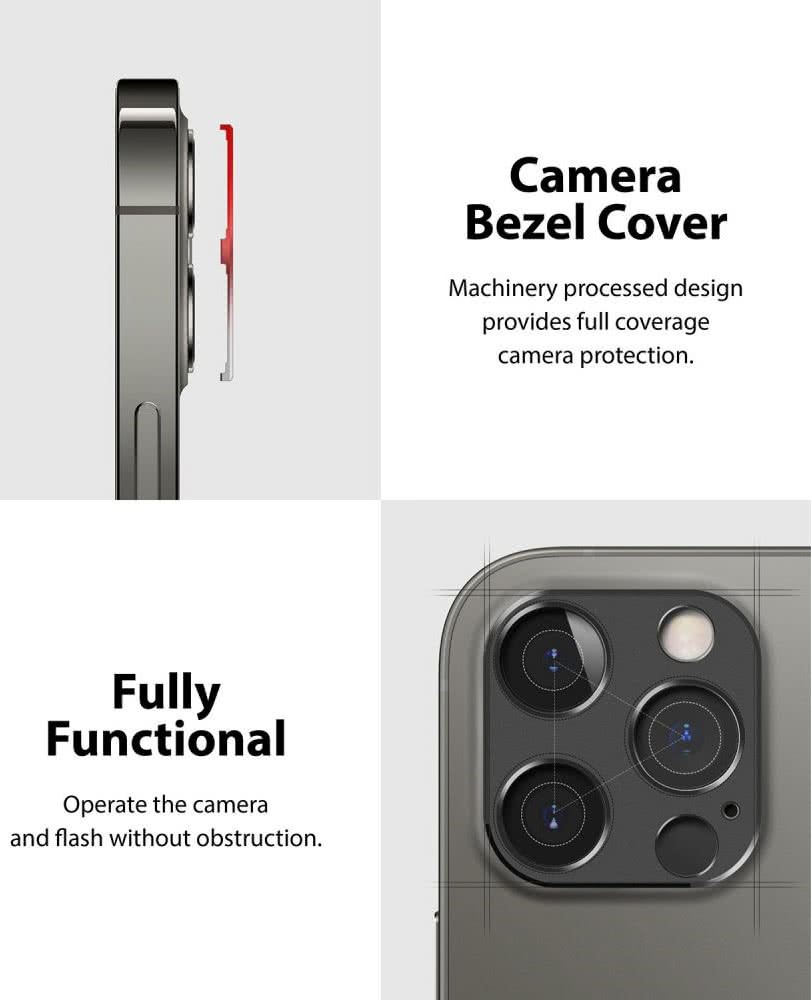 Защита камеры Ringke Camera Styling для Айфон 12 Pro - серебристая 