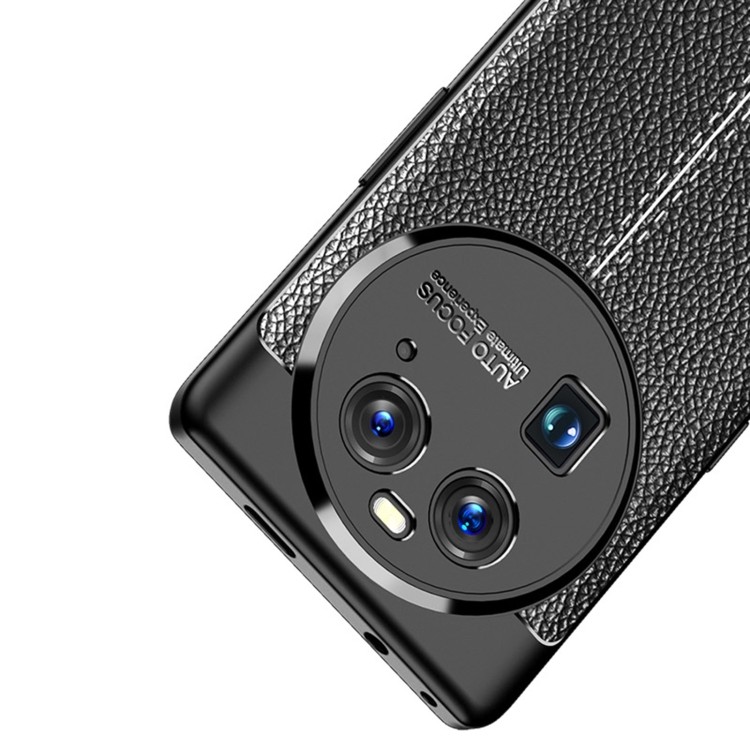 Протиударный чехол Litchi Texture для OPPO Find X6 - синий Протиударный чехол Litchi Texture для OPPO Find X6 - синий