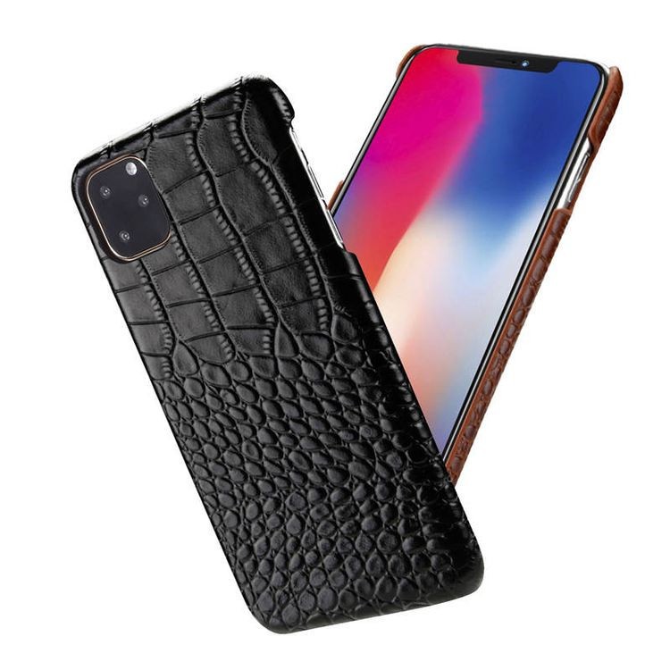 Кожаный чехол EsCase Crocodile Skin-like на iPhone 11 Pro-черный