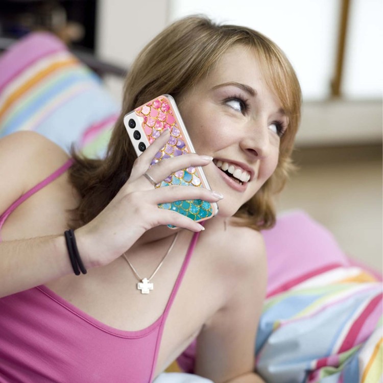 Фарбовий дизайн чохла Electroplating IMD з різнокольоровими лусочками Фарбовий дизайн чохла Electroplating IMD з різнокольоровими лусочками