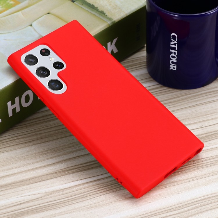 Красный силиконовый чехол для Samsung Galaxy S22 Ultra 5G 